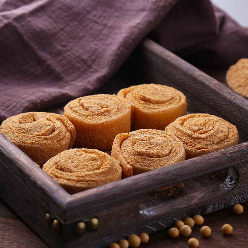 豆面卷子 驴打滚 东北特产老式零食卷糕糕点小吃 原味1盒【图片 价格