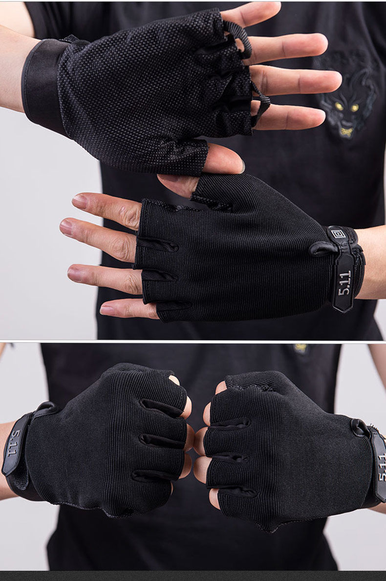 运动防护半指手套男女通用健身战术半截露指户外骑行防滑耐磨手套 511