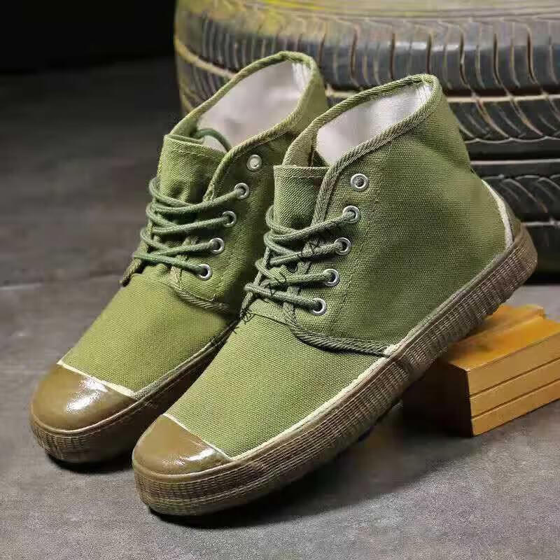 农民工工地耐磨防滑劳保鞋布鞋高帮解放鞋男女透气防臭农田鞋 * 高