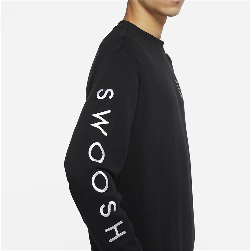 nike耐克男装卫衣秋季新款swoosh时尚双钩针织圆领运动休闲套头衫dj