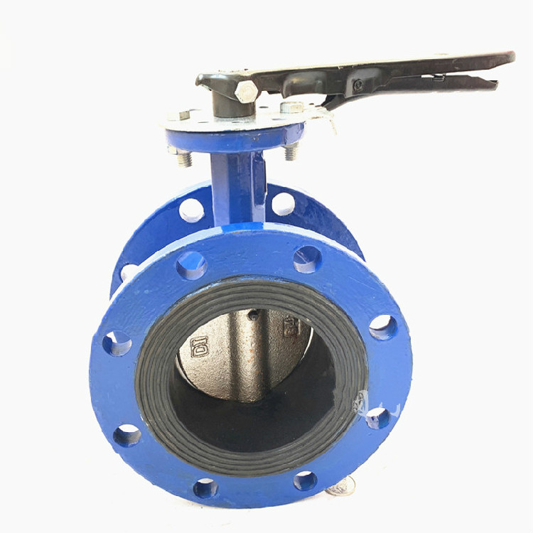 d41x-16手柄法兰蝶阀 手动软密封蝶阀dn50 65 80 100 125 150 【普板