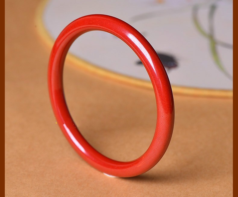 fakman朱砂手镯原矿细镯子心经女士紫砂叮当镯夏天然串 红砂-心经款