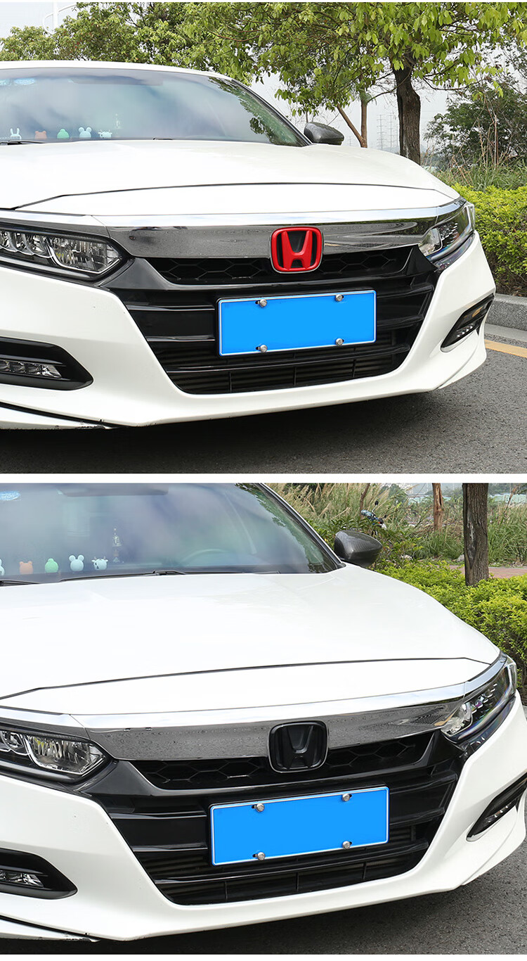 专用于本田十代雅阁车标改装inspire红黑标方向盘crv汽车装饰配件 十