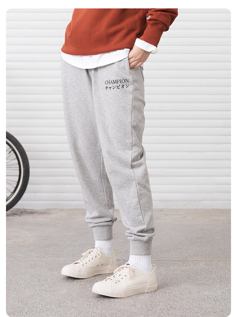 champion冠军秋季新款女式款式卫裤运动裤印花系带松紧腰休闲长裤