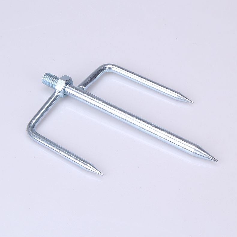 钓鱼伞地插通用型三角插不锈钢插地支架钓伞叉配件小号不锈钢地插350g