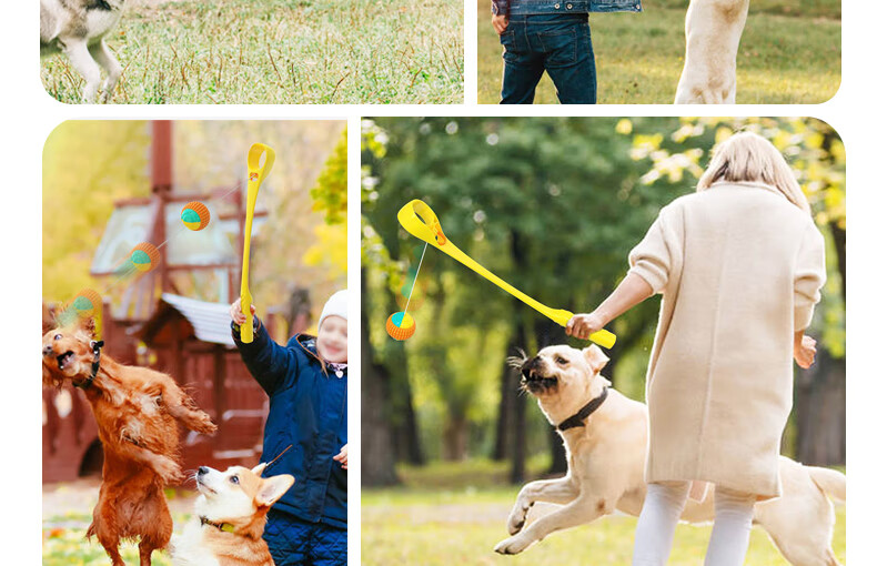 狗玩具耐咬磨牙球球类大型犬遛狗逗狗消耗狗体力人狗互动训狗玩具黄色