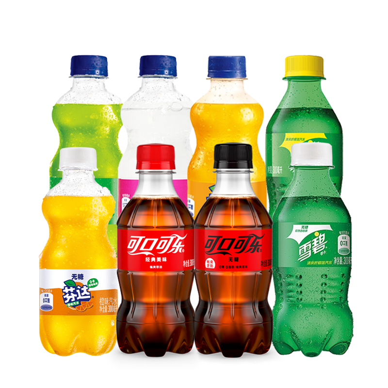 可口可乐多种口味混合装300ml12瓶雪碧可乐芬达出游方便装迷你小瓶装