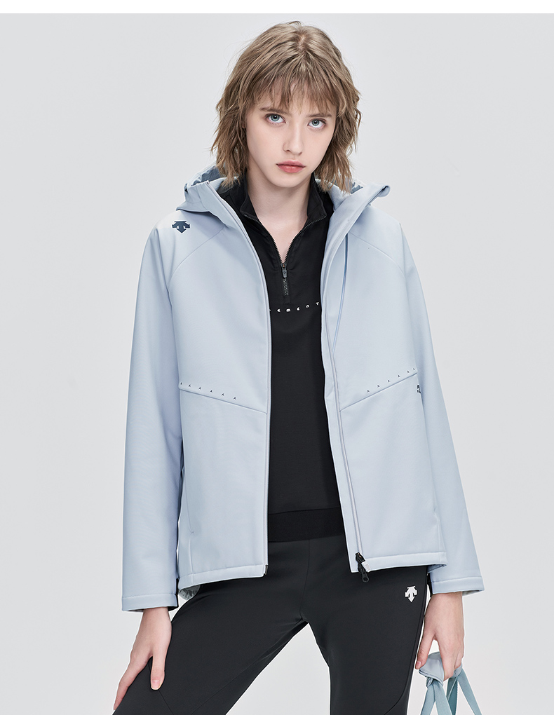 descente迪桑特womensrunning女子梭织外套d1432rjk05浅灰色lgxl175