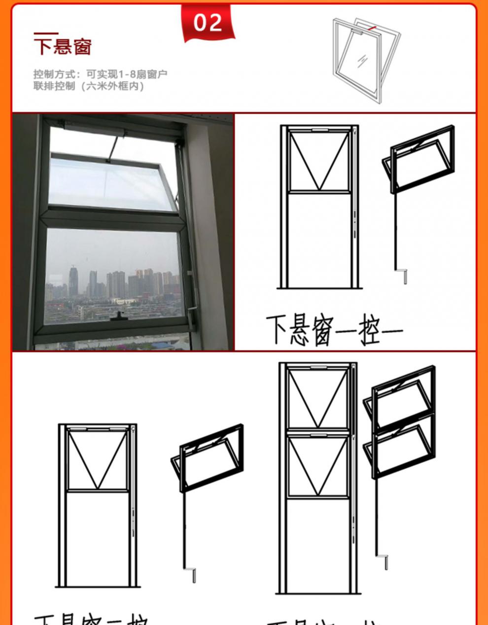 手摇链条开窗机手动开窗器手摇杆式开窗器 手摇链条开窗机一控一上悬
