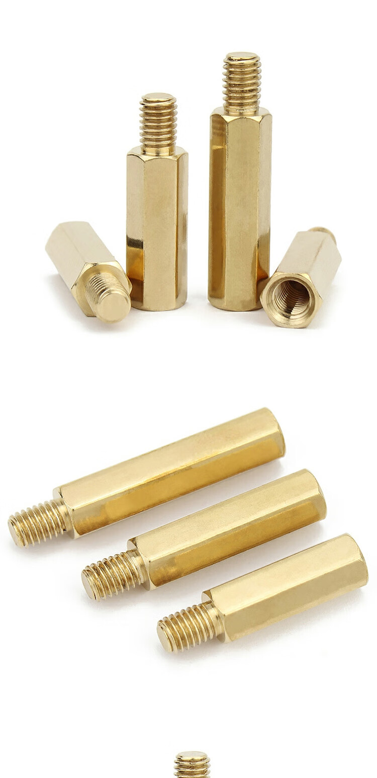单头六角铜柱m3m4电脑主板铜柱六角隔离柱机箱铜柱螺丝813156m38450粒