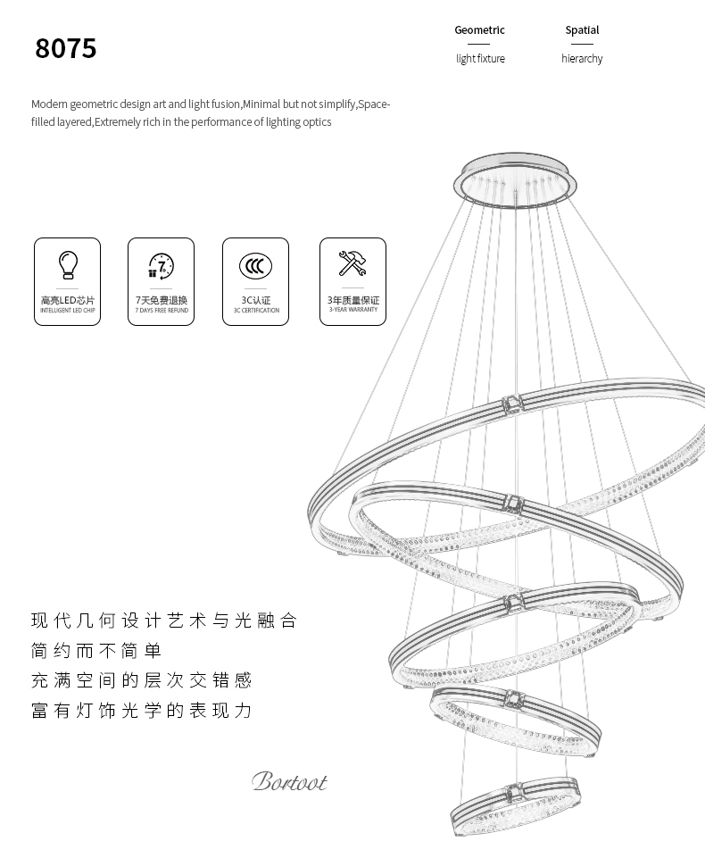 塔林loft公寓輕奢圓環形大吊燈複式樓躍層中空樓梯吊燈別墅客廳燈