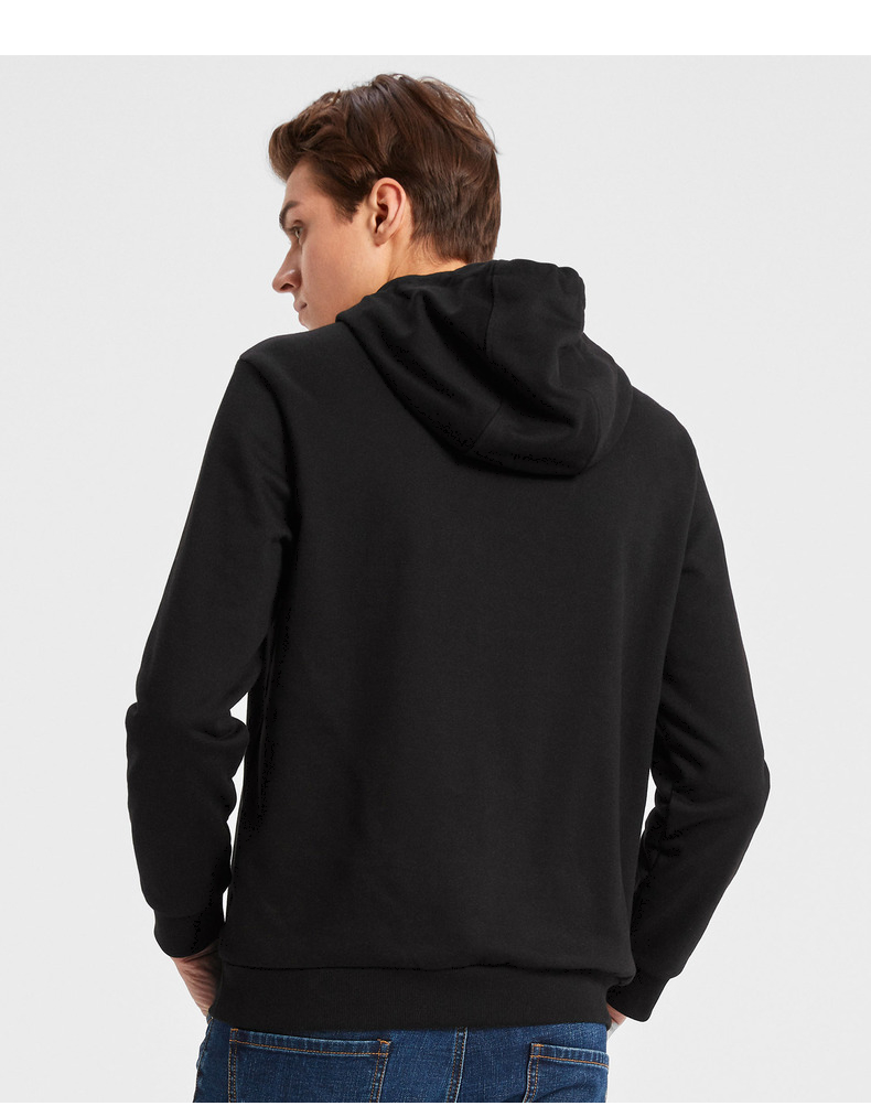 劲霸男装休闲抽绳连帽刺绣时尚印花套头卫衣ftwd3310黑色185