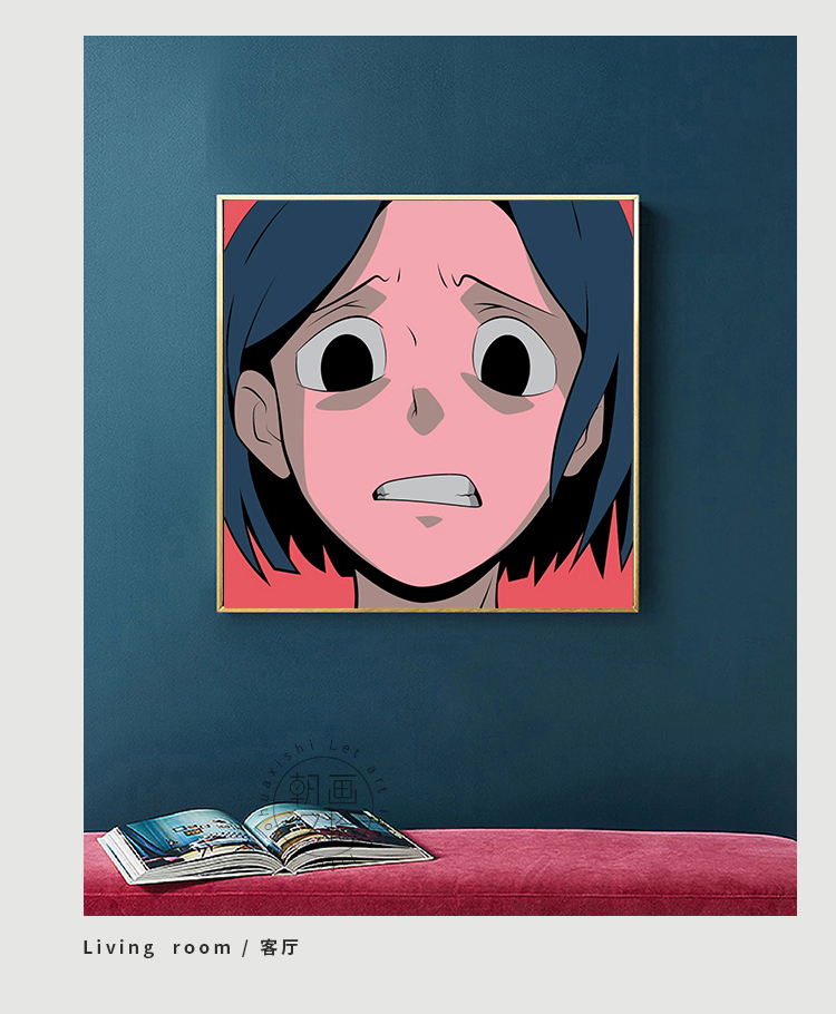 潮流挂画日本动漫aokizy装饰画二次元客厅卧室床头墙面壁画93030黑