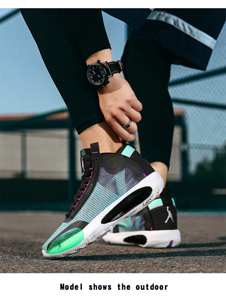 宅族部落新款aj35郭艾伦篮球鞋透气男鞋学生运动高帮aj34男士实战气垫