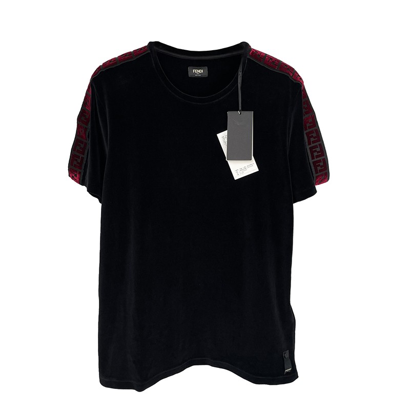 芬迪fendi男士圆领半袖t恤黑色s