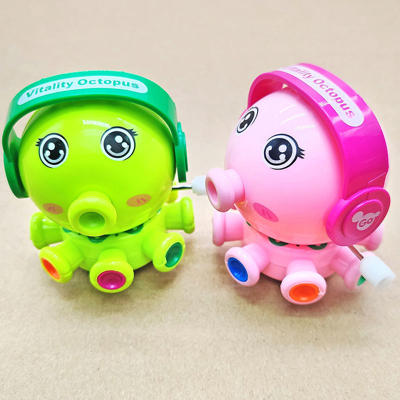 嘟嘴小章乌鱼动物卡通婴幼儿童男女孩宝抖音网红地摊批发发条章鱼3只