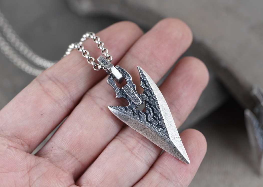 老凤凰同款银飞镖暗器吊坠s990银随身挂件复古古代飞箭头男款手工挂件