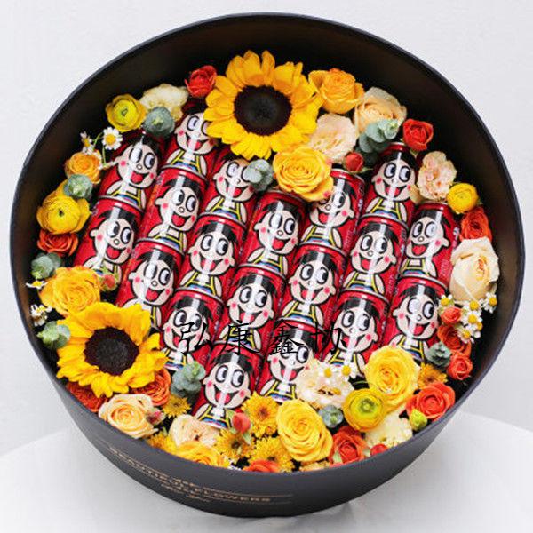 抖音网红创意礼物送男士女友旺仔鲜花礼盒玫瑰花成品12罐子旺仔牛奶粉