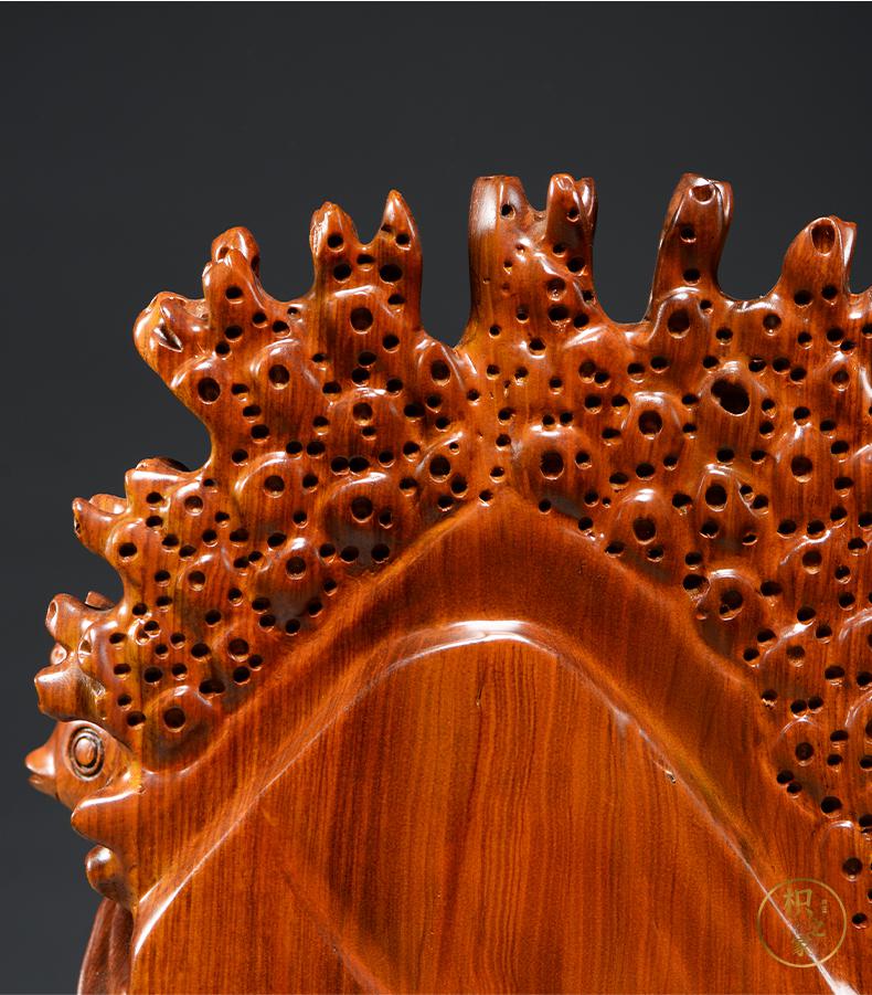 枳之家 木雕金玉满堂摆件根雕鱼实木质雕刻鲤鱼乔迁礼品红木办公室