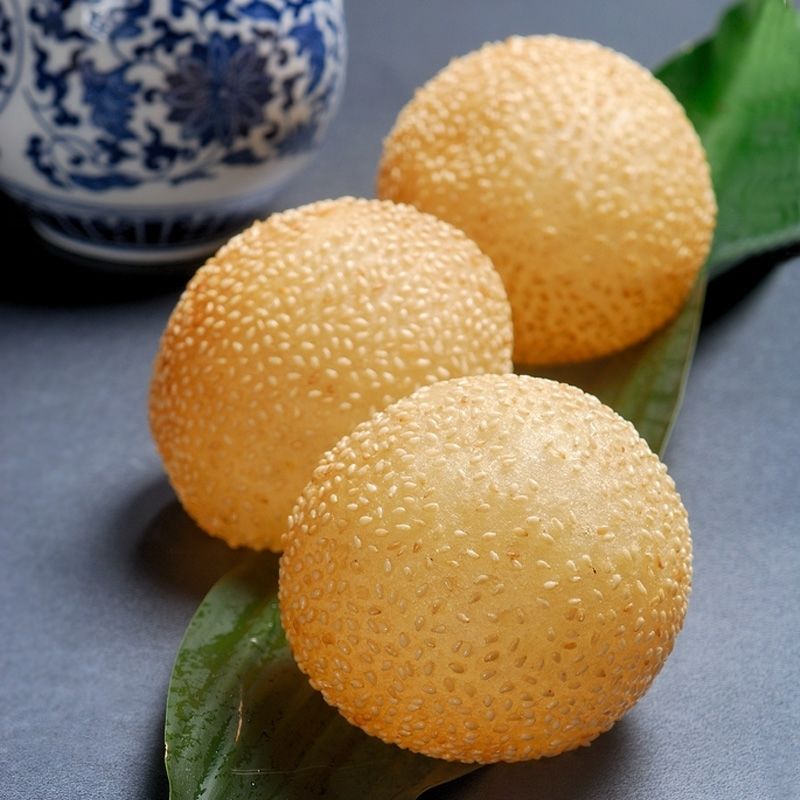 速冻早餐面食豆沙馅芝麻球空心麻团麻园商用半成品商用大芝麻球40个袋