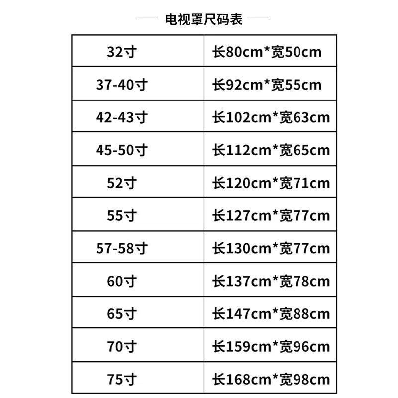 适用场景:客厅图案:纯色尺寸:其他类别:电视罩面料:牛津布商品毛重:1.