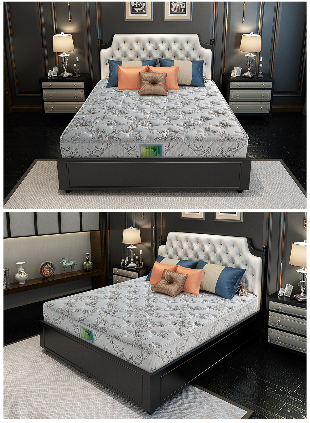 穗宝欧式席梦思弹簧床垫 20cm厚偏硬护脊床垫全家适用 歌代 图片色