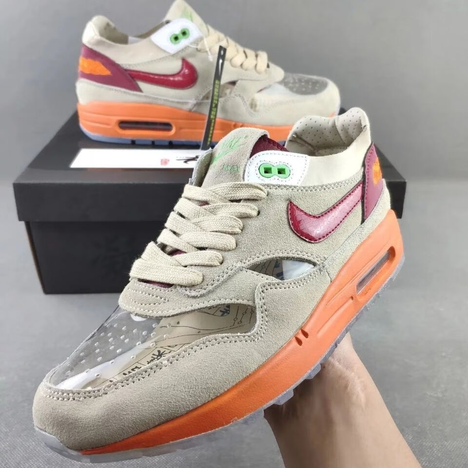 淳元airmaxclot死亡之吻灰橙陈冠希同款头层皮内置气垫男篮球鞋40