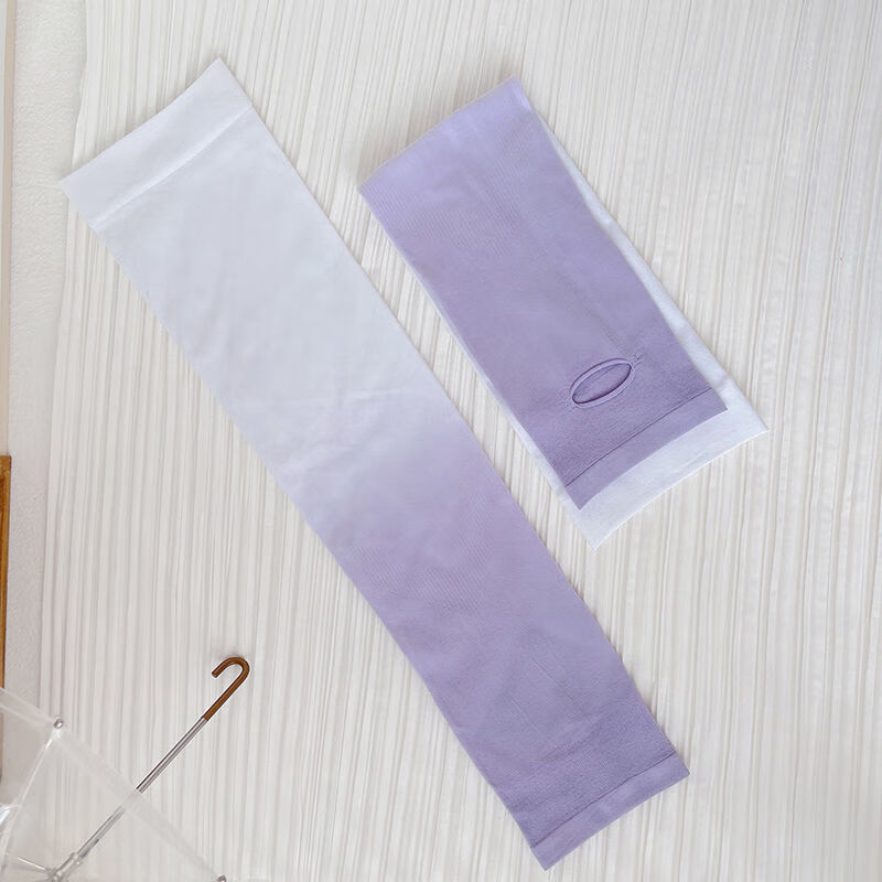 阳光下变色夏防晒冰袖薄可爱简约学生小熊ins薄荷冰丝袖套女 白底蓝熊