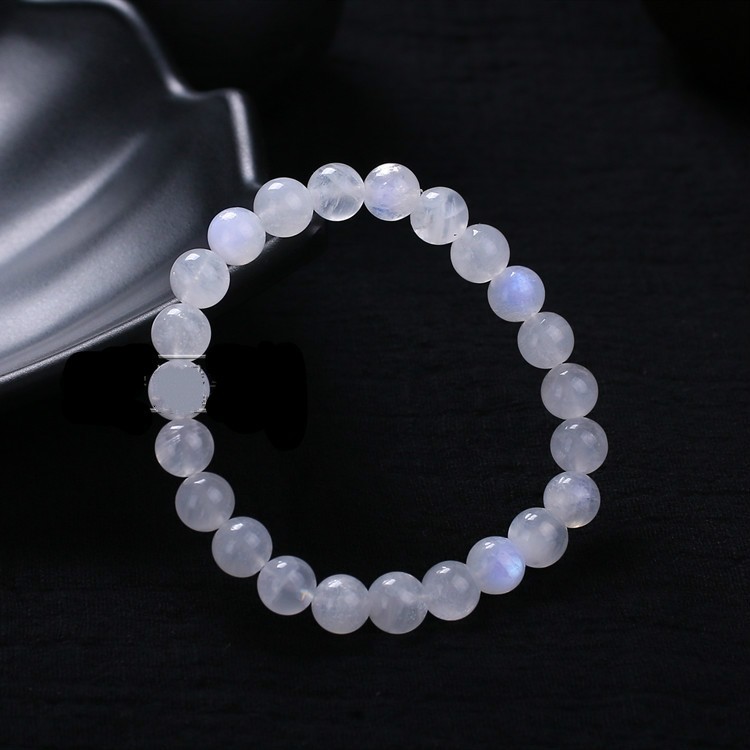 fakman天然白月光石手链女吸引异性招桃花爱情石单圈猫眼石水晶手串