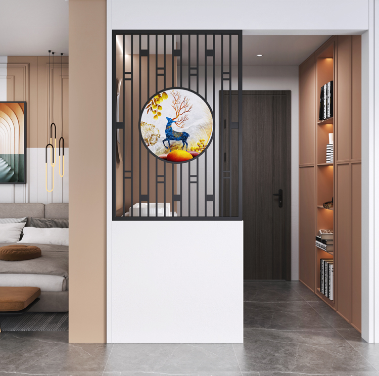 桢知 不锈钢屏风隔断轻奢 现代简约入门玄关 客厅餐厅铁艺隔断装饰 【不锈钢定制】每平方