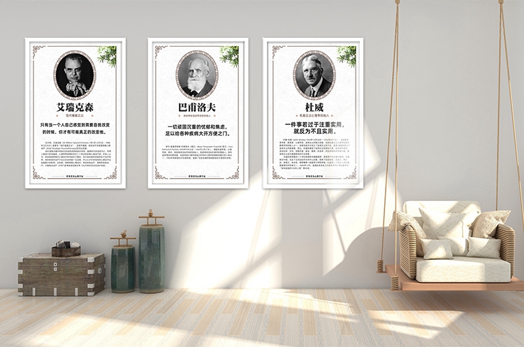 容大天成rdtc心理咨询室心理学家历史人物挂图装饰画