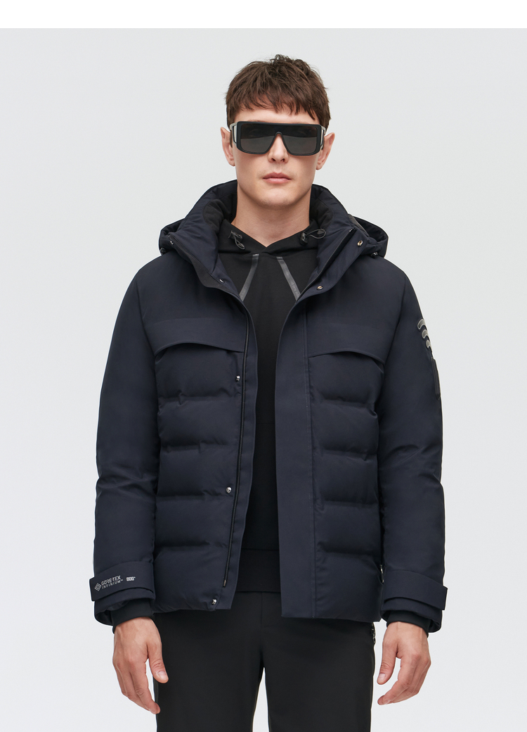goretex面料波司登2021年冬季新款休闲男士羽绒服连帽修身时尚外套男