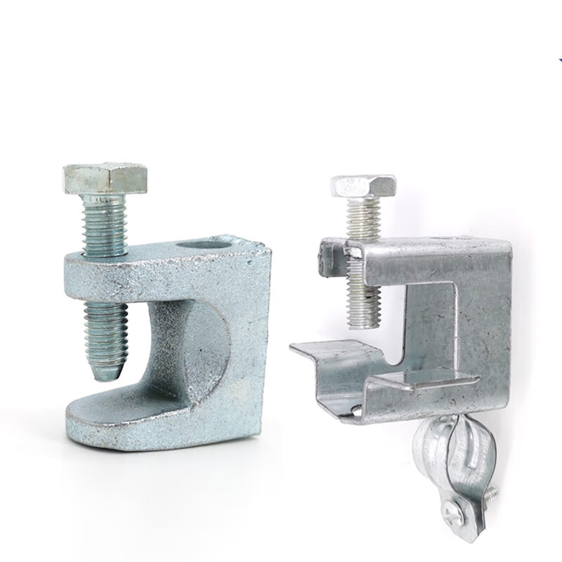 定制定做铸铁老虎卡c型钢吊件h槽钢挂钩工字钢梁卡方形铁皮镀锌虎口夹