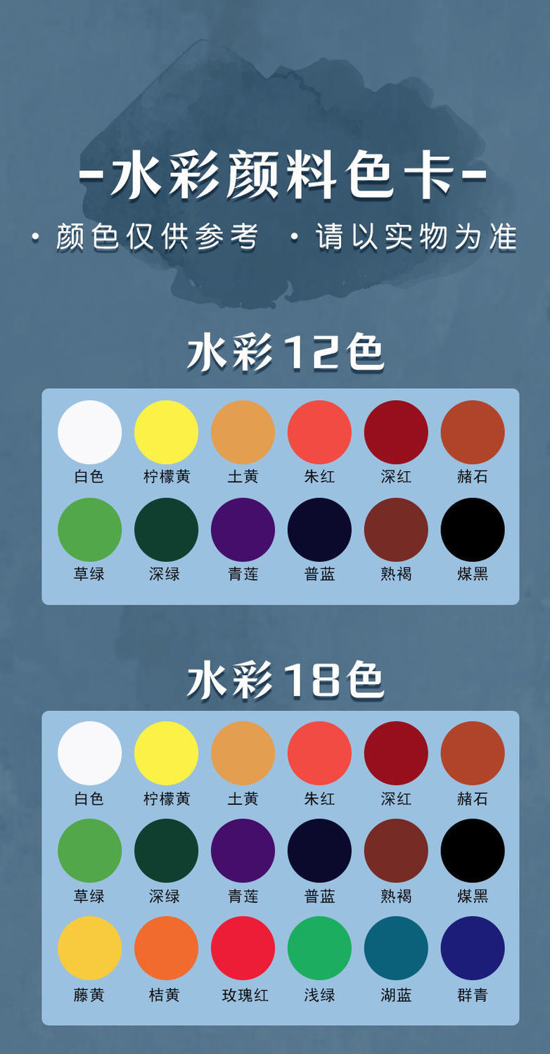 水粉颜料套装初学者美术生绘画小学生专用涂鸦练习水粉画颜料 水粉36