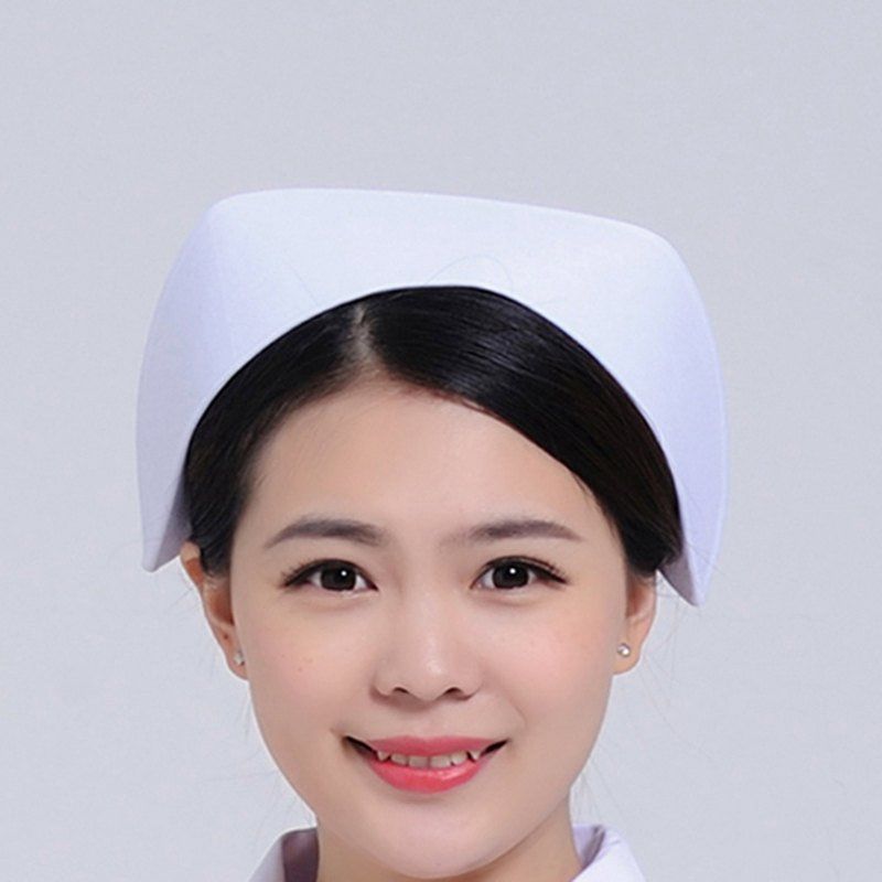 护士帽燕尾帽护士长帽白色护士帽粉色蓝色护士帽 粉色厚护士帽 均码