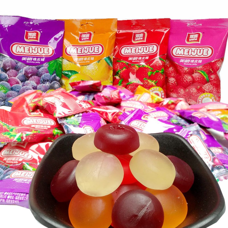 100g袋包装果汁糖水果味软糖儿童qq糖果零食婚庆年货苹果味100g10袋