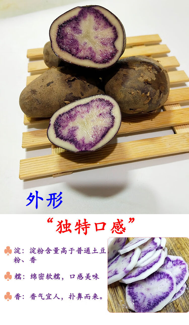 云南花心乌洋芋老品种新鲜紫色七彩土豆黑土豆紫心马铃薯转心乌 净重9