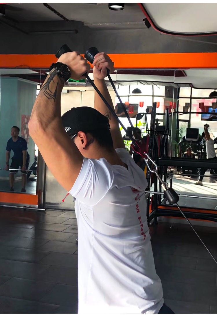 定制锥型二三头肌拉力绳双头面拉绳龙门架大飞鸟绳索下压健身拉背把手