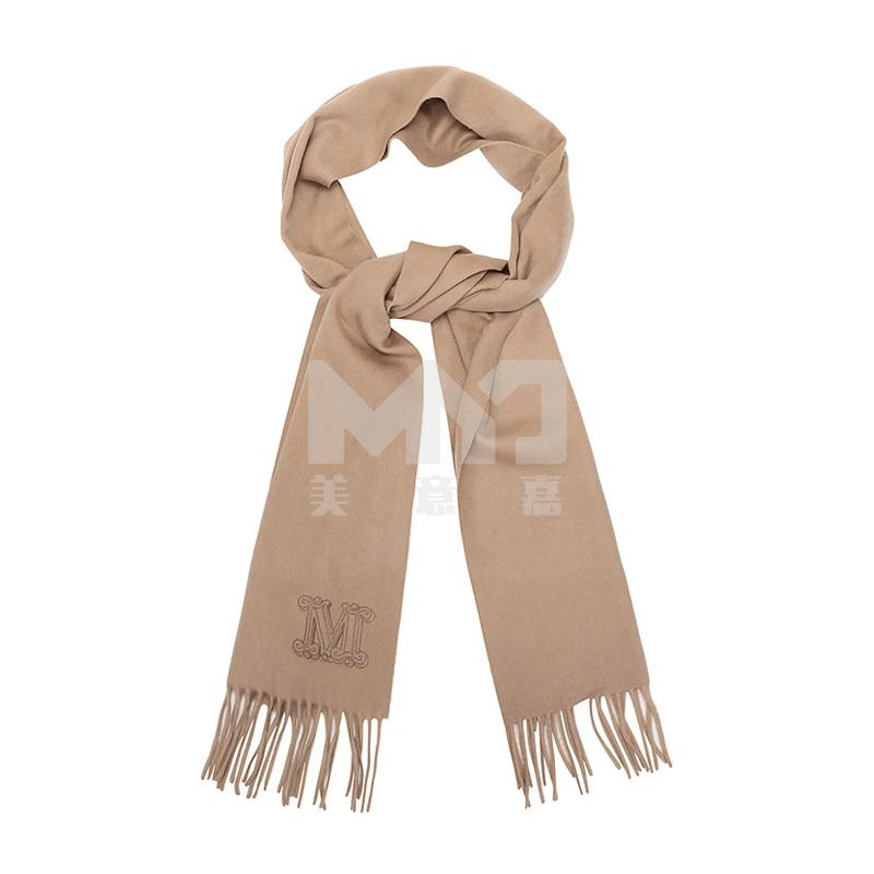 max mara 麦丝玛拉 女士羊绒长方形围巾 034 褐色【图片 价格 品牌