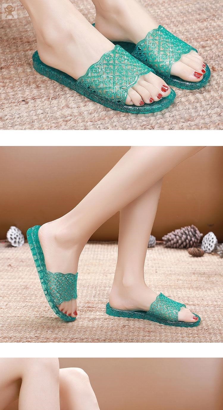 中老年老式托鞋广东拖鞋怀旧经典水晶拖鞋塑料拖鞋女夏外穿果冻凉拖脱