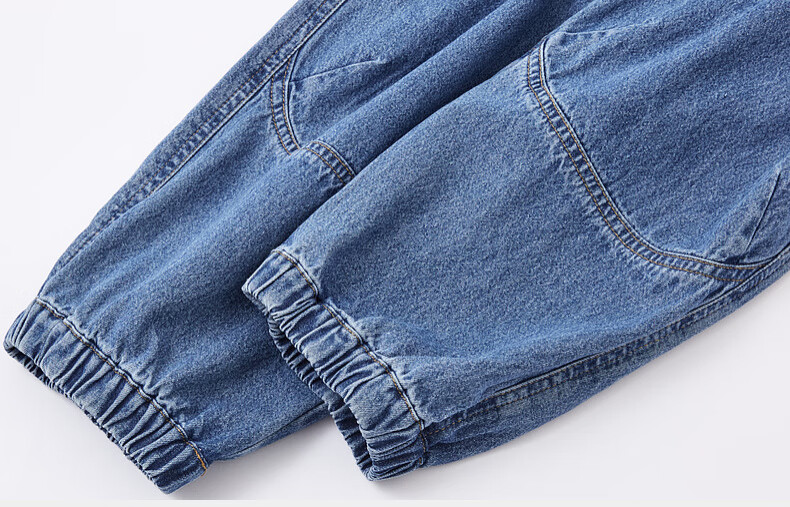 M.Latin Children's Clothing, Spring 2025 New Style, Boys' Preppy American Workwear Patchwork Woven Denim Jeans 23