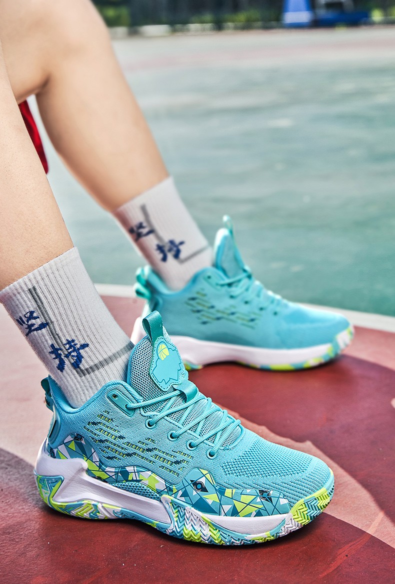 喜得龙篮球鞋男夏季透气网面青少年球鞋男实战训练学生中考试战靴国潮