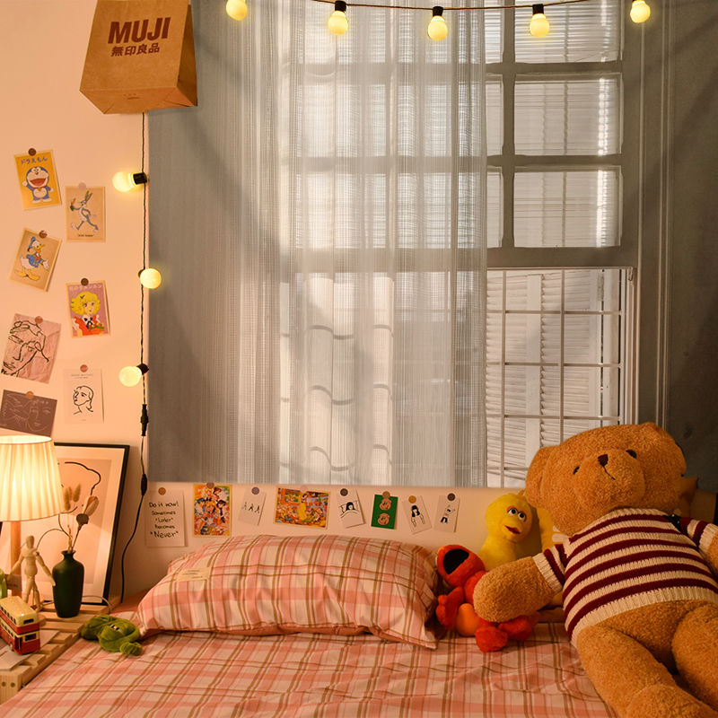 唯美实景窗户挂布房间装饰挂毯直播拍照道具宿舍改造遮脏布背景布 白