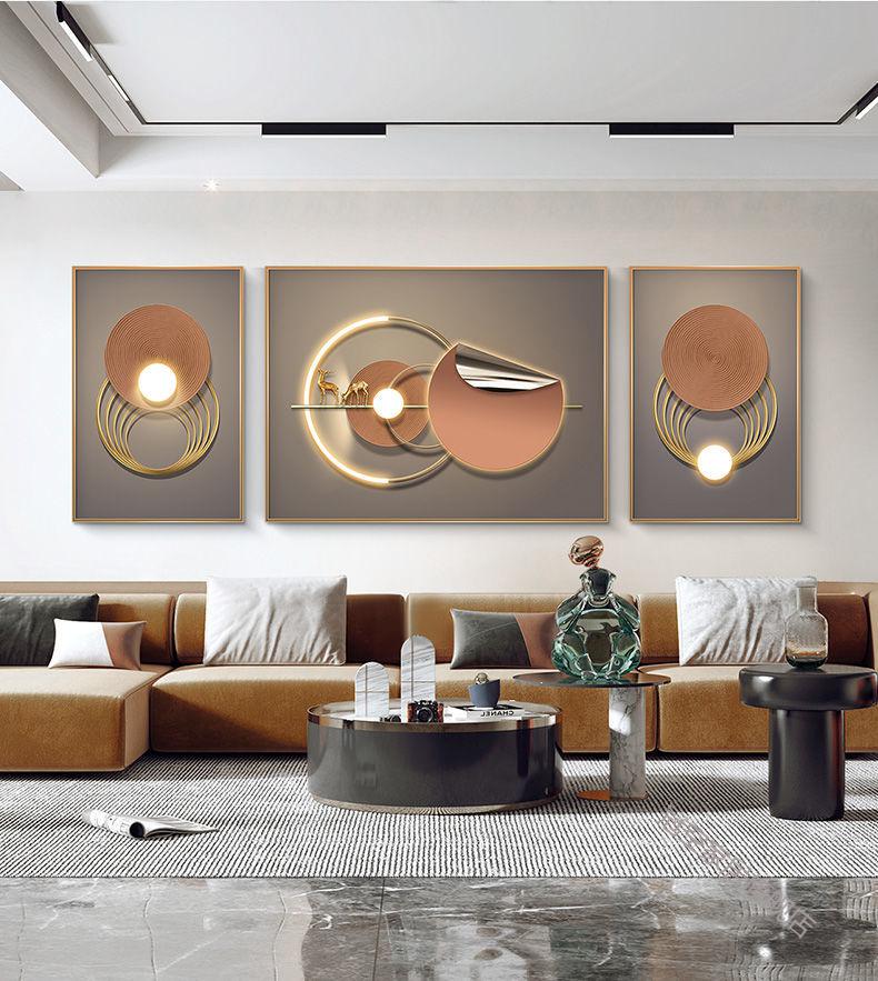 guanmen轻奢高端客厅装饰画轻奢沙发背景墙装饰画客厅晶瓷挂画创意