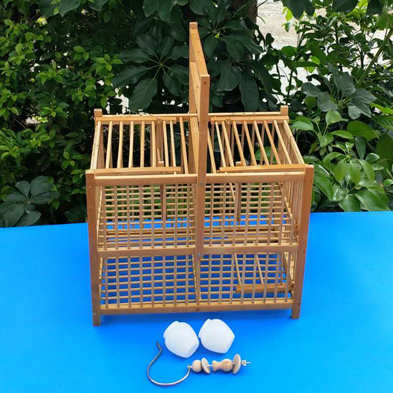 新款自动拍笼打笼踏笼机关笼翻滚笼方形竹制毛竹鸟笼竹子自锁鸟笼精品