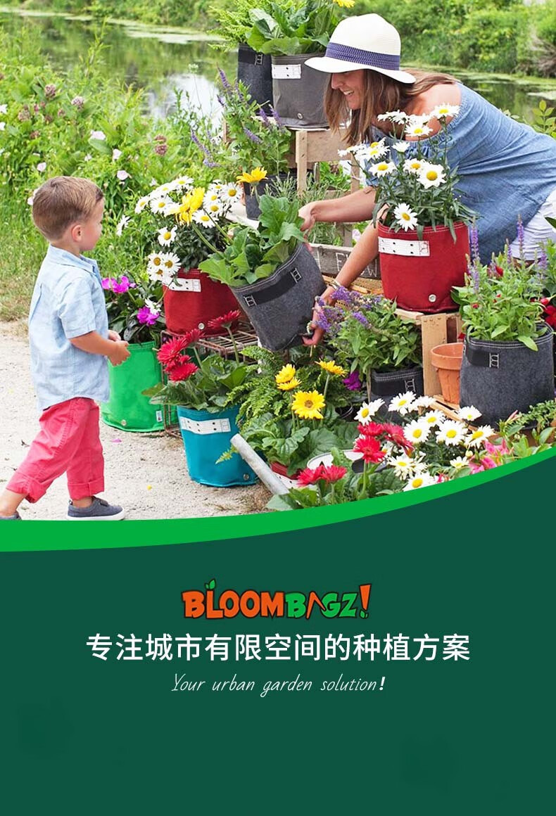 Bloombagz品牌家庭阳台种菜盆土豆种植专用盆芋头红薯花生生姜生长袋幼儿园办公室室内盆栽儿童通用40升天蓝色 图片价格品牌报价 京东