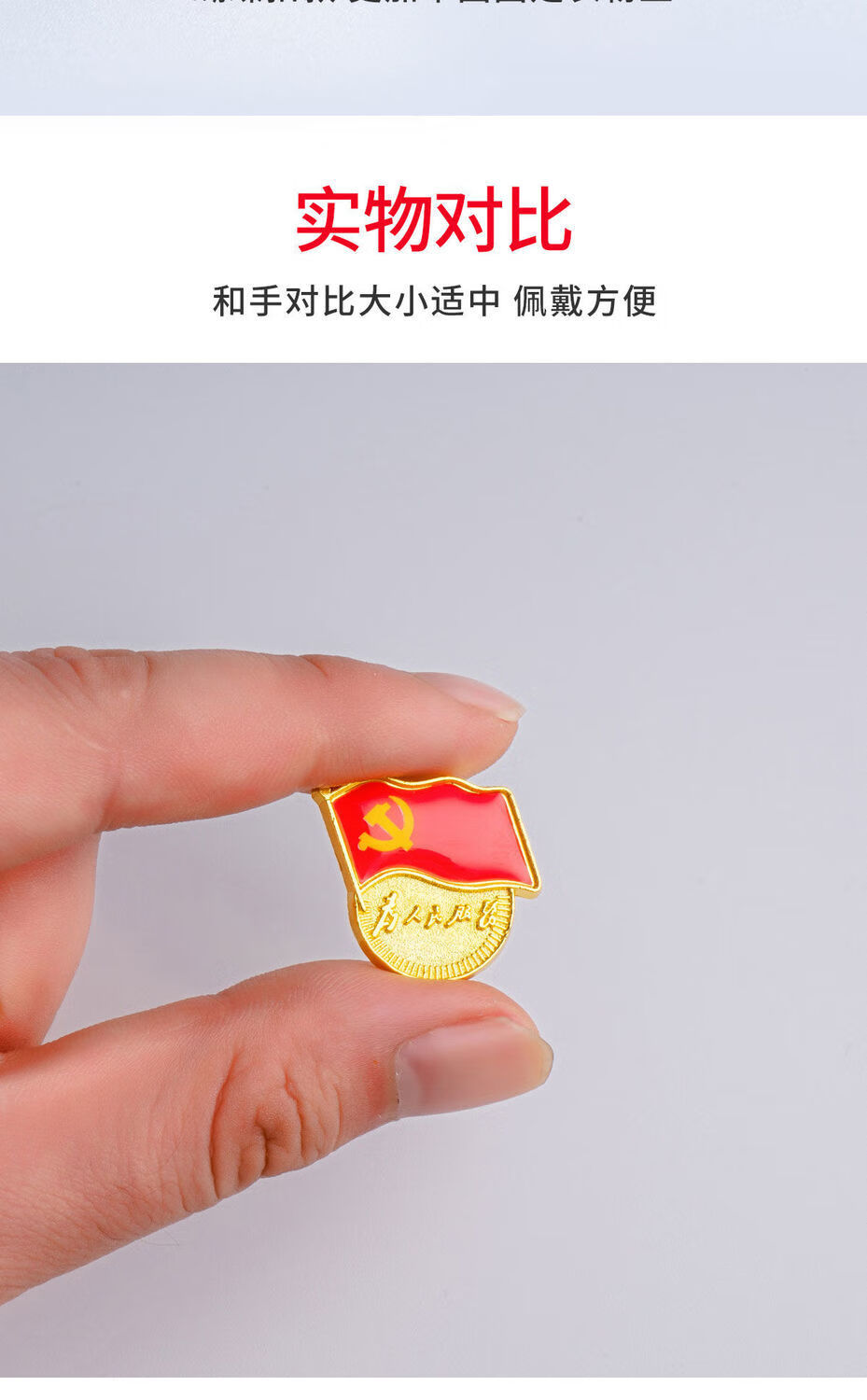 仓梵党徽标准型2020年新版胸章胸针别针蝴蝶扣磁铁吸铁石强磁徽章党员