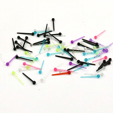 防过敏简约塑料耳棒迷你耳针耳棍学生隐形棒火柴头黑60根