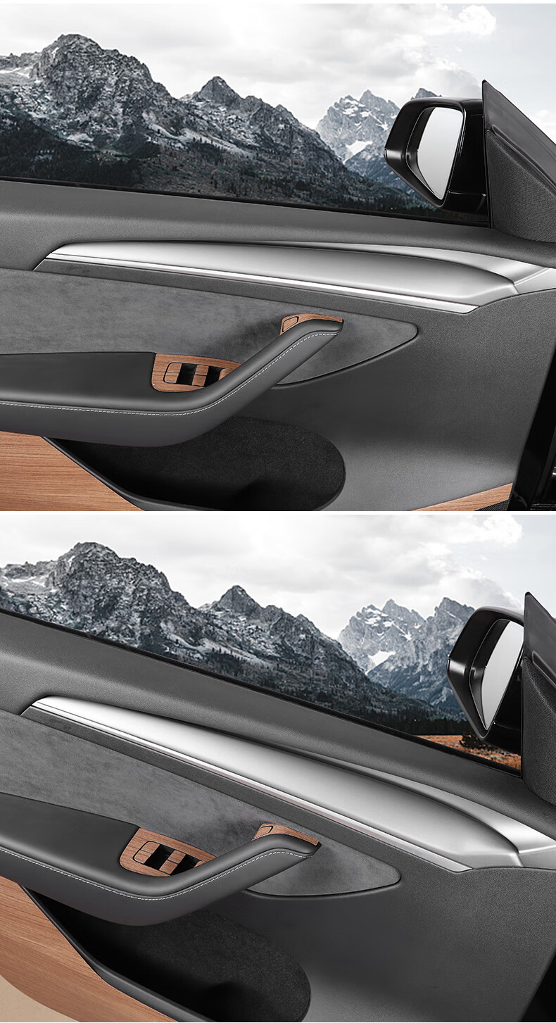 适用特斯拉modely车门饰条modely门板装饰亮条门边条内饰装饰改装