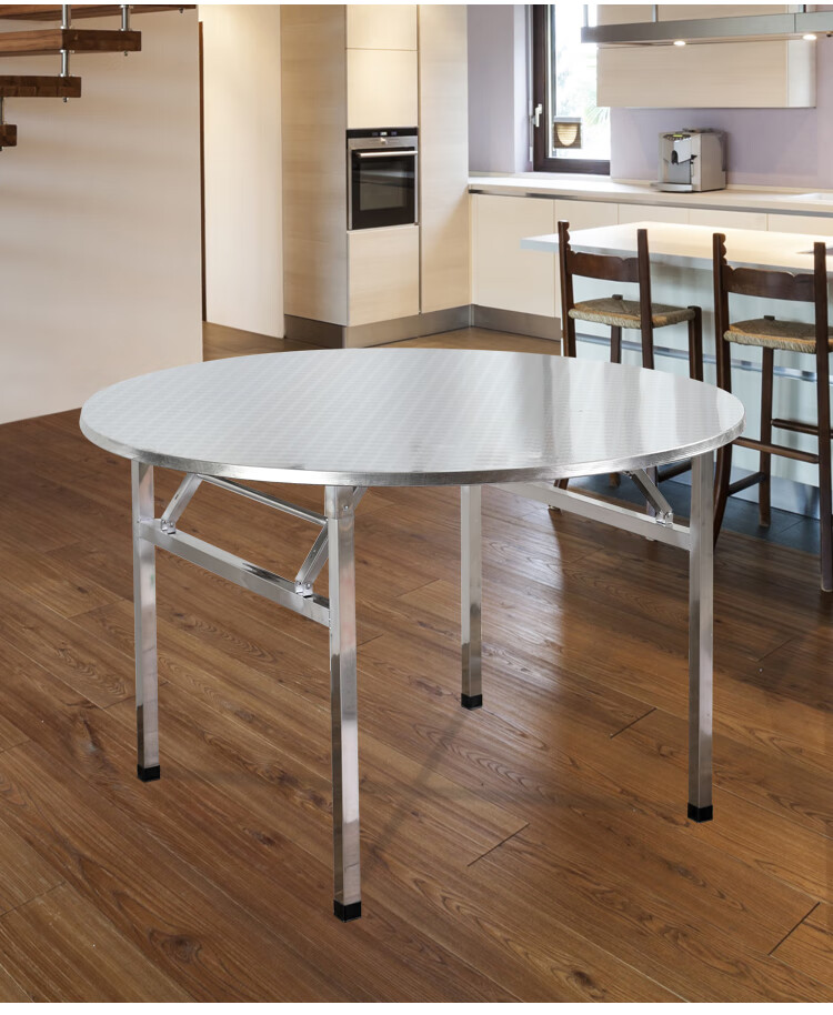 渡筏便携不锈钢可折叠大圆桌圆形圆桌面餐桌桌子家用12米10人吃饭桌80